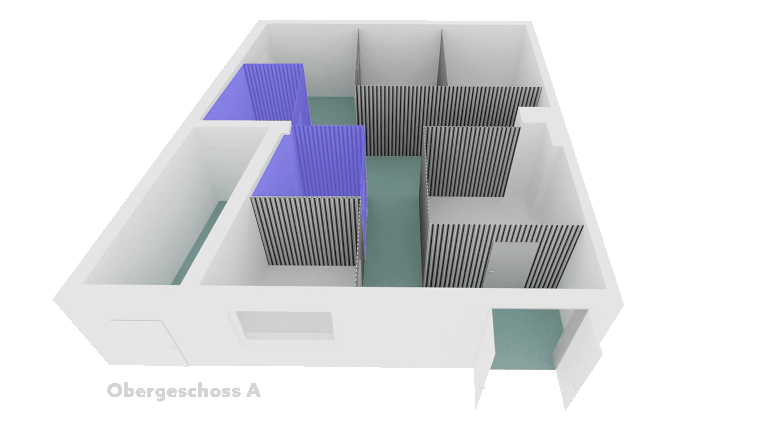 3D-Bild von Räumen im Erdgeschoss